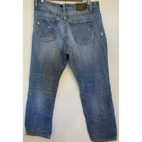BKE Tyler Straight Leg Distress Men’s Jeans 36R With Paint Spots - Picture 2 of 11